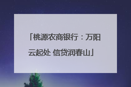 桃源农商银行：万阳云起处 信贷润春山