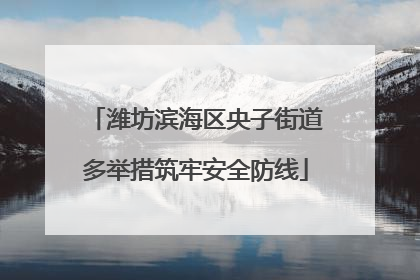 潍坊滨海区央子街道多举措筑牢安全防线