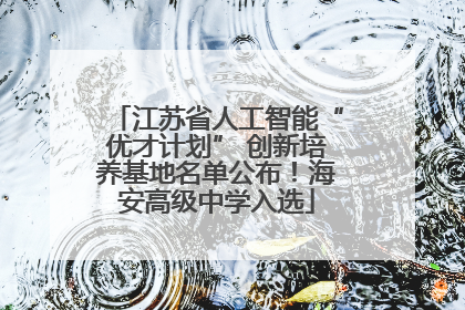 江苏省人工智能“优才计划” 创新培养基地名单公布！海安高级中学入选