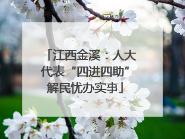江西金溪：人大代表“四进四助”解民忧办实事