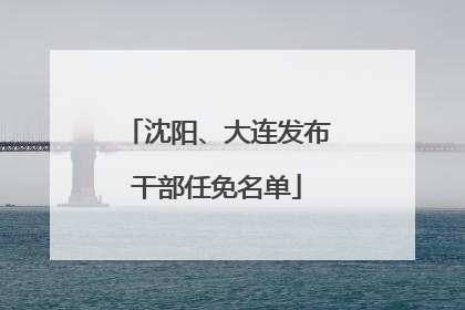 沈阳、大连发布干部任免名单