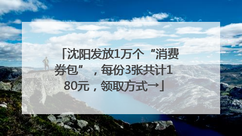 沈阳发放1万个“消费券包”，每份3张共计180元，领取方式→