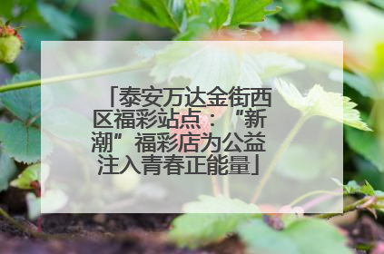 泰安万达金街西区福彩站点：“新潮”福彩店为公益注入青春正能量