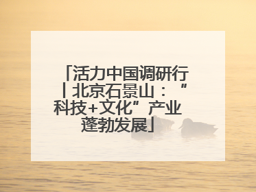 活力中国调研行丨北京石景山：“科技+文化”产业蓬勃发展