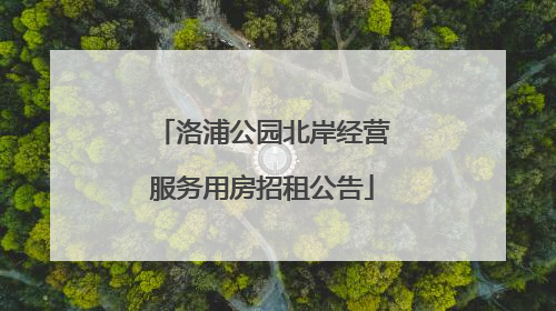 洛浦公园北岸经营服务用房招租公告