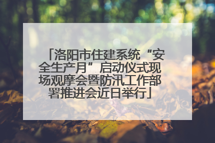 洛阳市住建系统“安全生产月”启动仪式现场观摩会暨防汛工作部署推进会近日举行