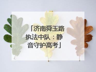 济南舜玉路执法中队：静音守护高考