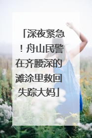 深夜紧急！舟山民警在齐腰深的滩涂里救回失踪大妈