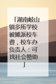 湖南岐山镇多所学校被摊派校车费，校车办负责人：可找社会赞助