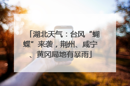湖北天气：台风“蝴蝶”来袭，荆州、咸宁、黄冈局地有暴雨