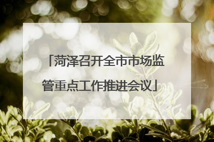 菏泽召开全市市场监管重点工作推进会议