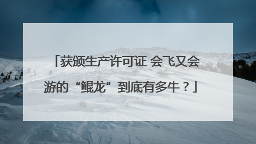 获颁生产许可证 会飞又会游的“鲲龙”到底有多牛？