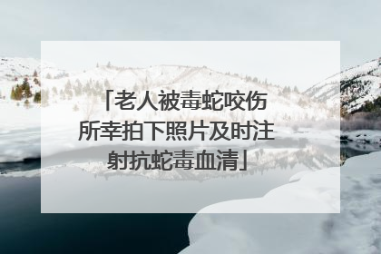 老人被毒蛇咬伤 所幸拍下照片及时注射抗蛇毒血清