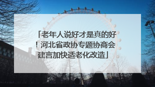 老年人说好才是真的好！河北省政协专题协商会建言加快适老化改造
