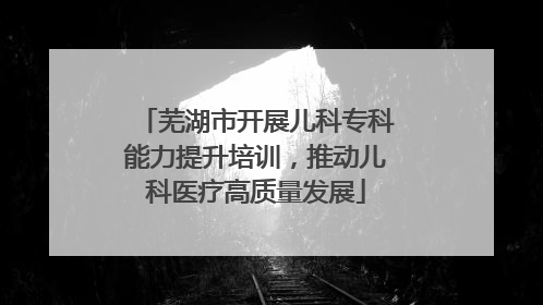 芜湖市开展儿科专科能力提升培训，推动儿科医疗高质量发展
