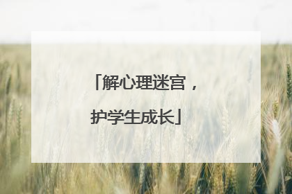 解心理迷宫，护学生成长