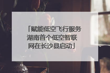 赋能低空飞行服务 湖南首个低空智联网在长沙县启动
