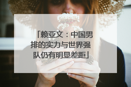 赖亚文：中国男排的实力与世界强队仍有明显差距