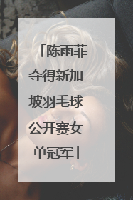 陈雨菲夺得新加坡羽毛球公开赛女单冠军