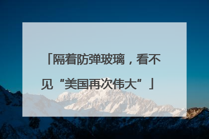 隔着防弹玻璃，看不见“美国再次伟大”