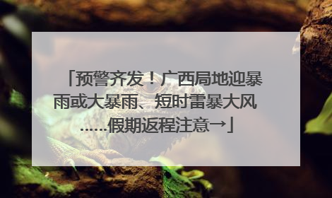 预警齐发！广西局地迎暴雨或大暴雨、短时雷暴大风……假期返程注意→