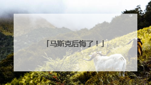 马斯克后悔了！
