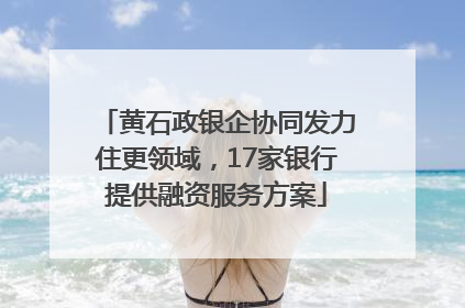 黄石政银企协同发力住更领域，17家银行提供融资服务方案