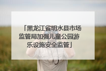 黑龙江省明水县市场监管局加强儿童公园游乐设施安全监管