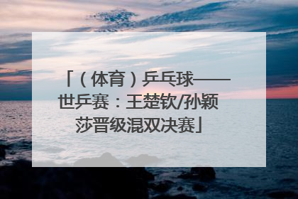 （体育）乒乓球——世乒赛：王楚钦/孙颖莎晋级混双决赛