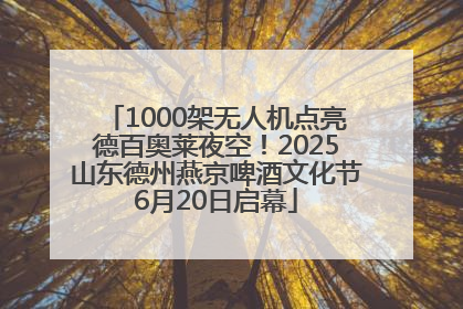 1000架无人机点亮德百奥莱夜空！2025山东德州燕京啤酒文化节6月20日启幕