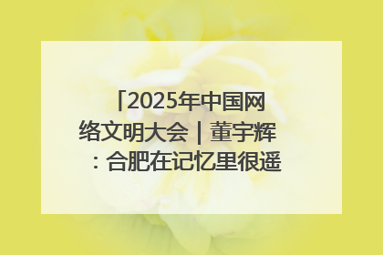 2025年中国网络文明大会｜董宇辉：合肥在记忆里很遥远也很亲切