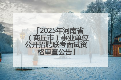 2025年河南省（商丘市）事业单位公开招聘联考面试资格审查公告