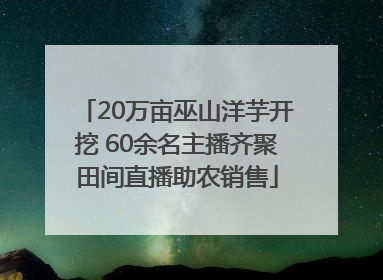 20万亩巫山洋芋开挖 60余名主播齐聚田间直播助农销售