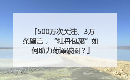 500万次关注、3万条留言，“牡丹包裹”如何助力菏泽破圈？