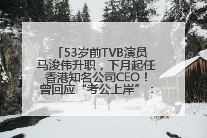 53岁前TVB演员马浚伟升职，下月起任香港知名公司CEO！曾回应“考公上岸”：真不是公务员
