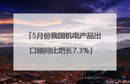 5月份我国机电产品出口额同比增长7.3%