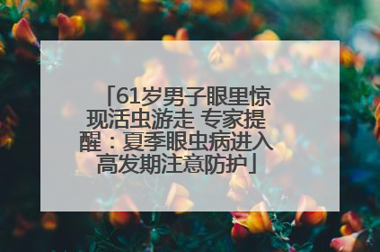 61岁男子眼里惊现活虫游走 专家提醒：夏季眼虫病进入高发期注意防护